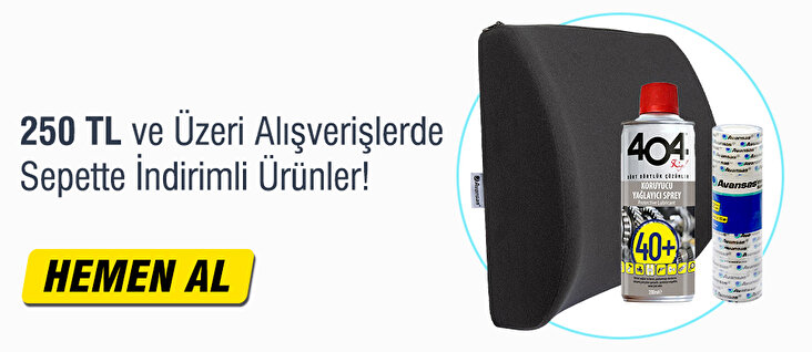 250 TL ve Üzeri Alışverişlerde Sepette İndirim!