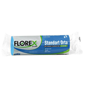 Florex Çöp Torbası Standart Orta Boy 55 cm x 60 cm Mavi 20'li Paket buyuk 1
